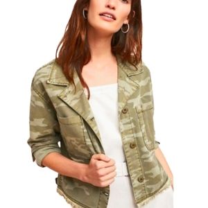 Anthropologie Camo Jacket Large Santuary Camouflage Crop